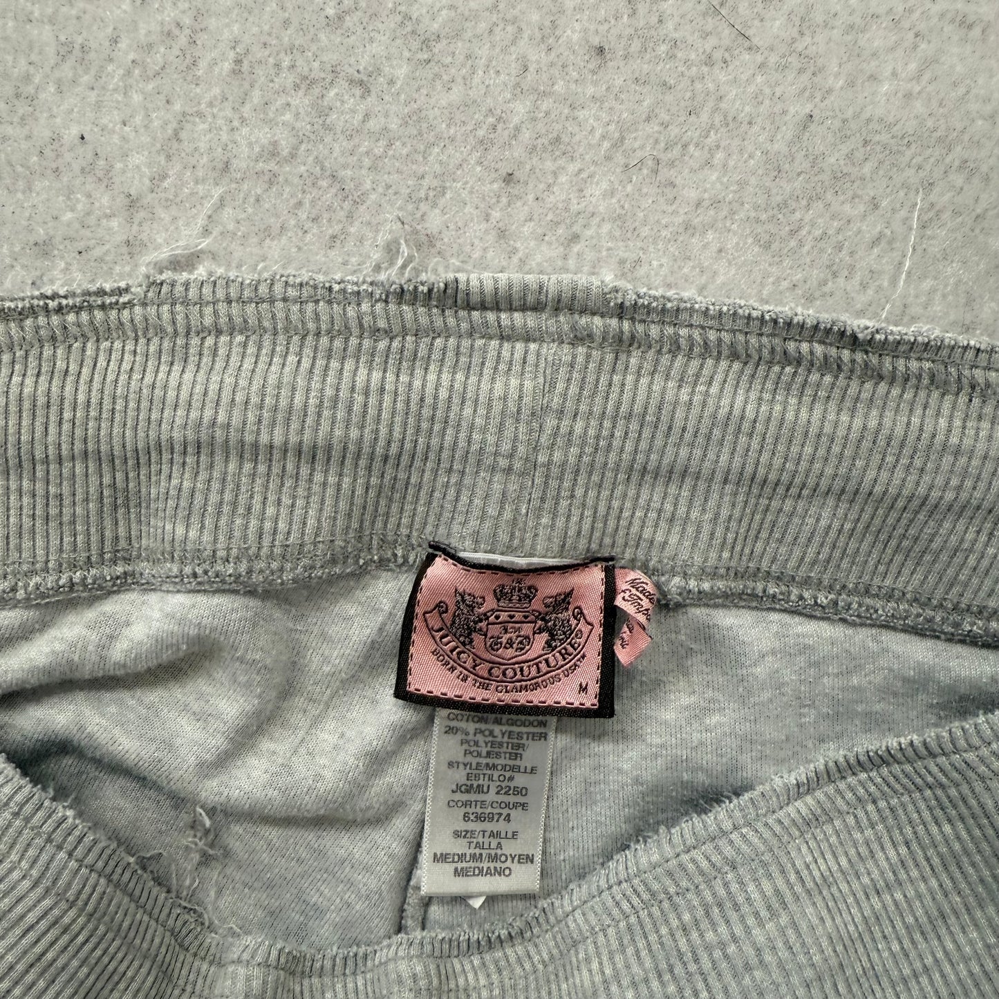 Juicy Couture Women's Gray Velour Flare Track Pants Low Rise Loungewear Size M