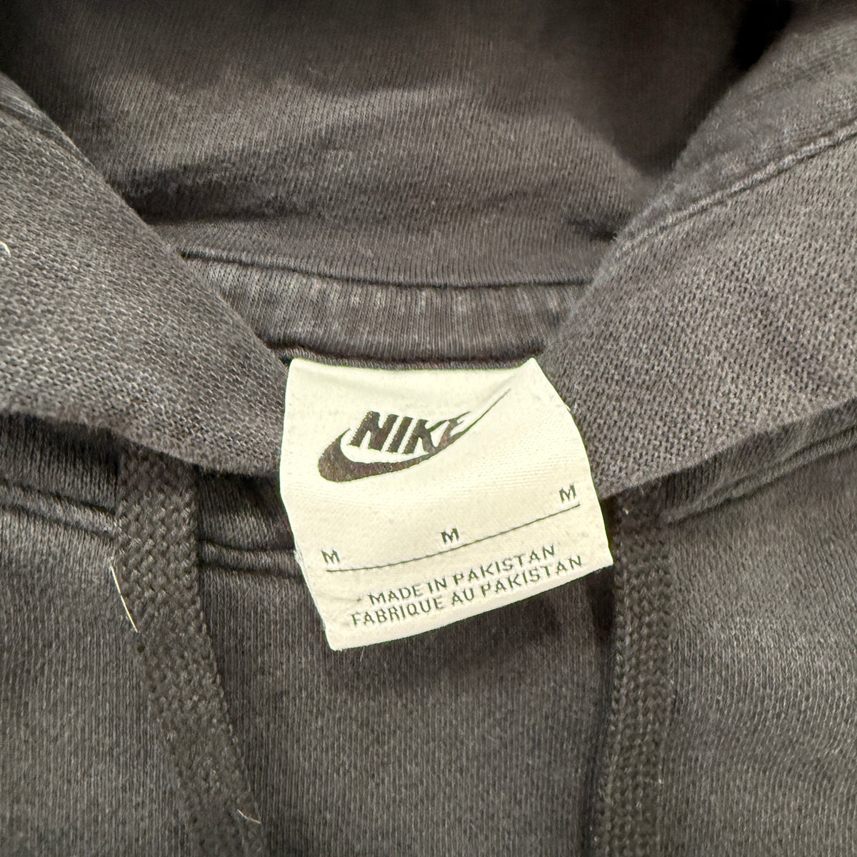 Nike Black Big Swoosh Logo Pullover Hoodie Size M photo 3