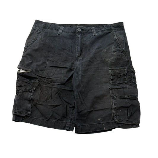 Faded Glory Cargo Shorts Men's Black Cotton Utility Pockets Casual Size 38 photo 1