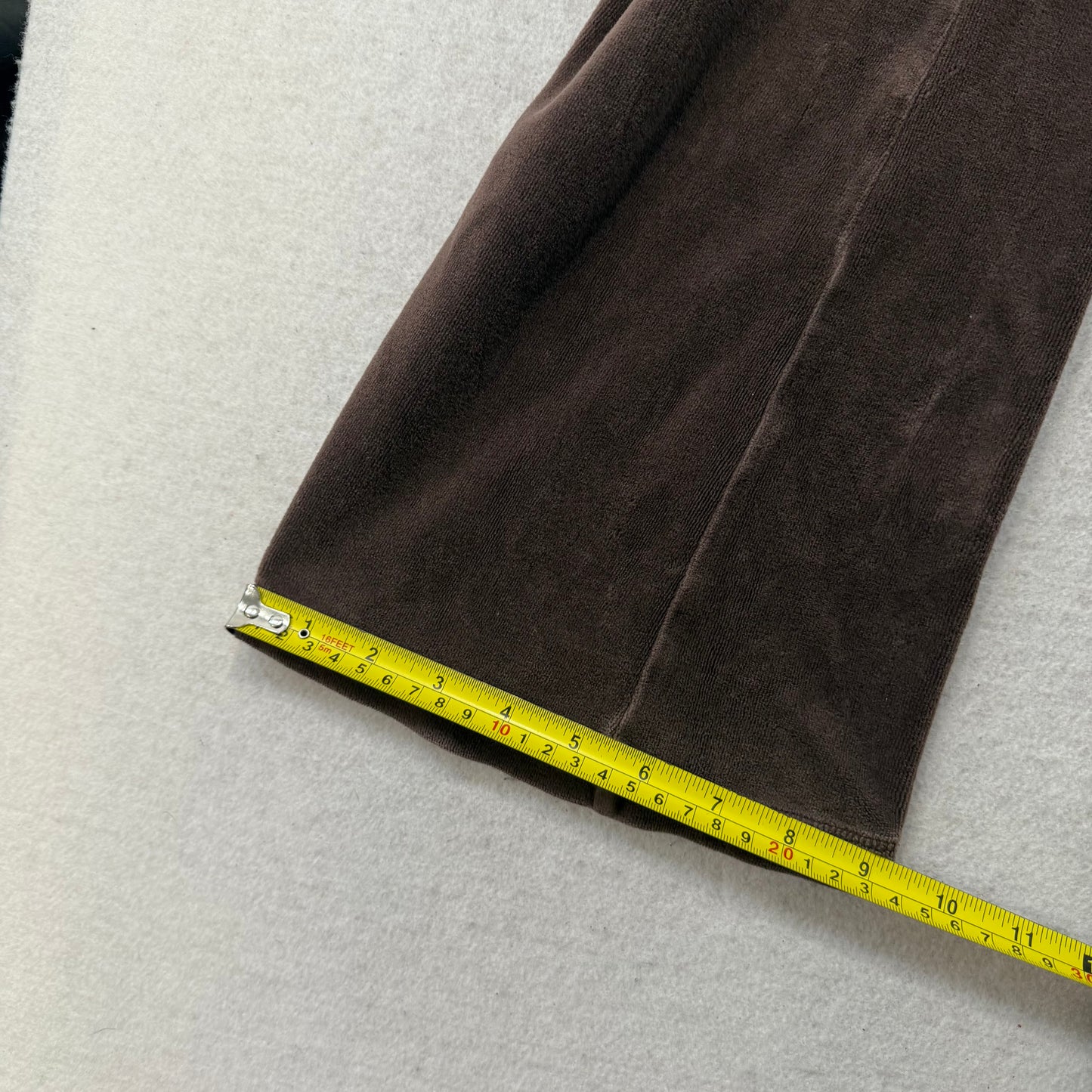 Vintage Juicy Couture Women's Brown Velour Flare Track Pants Low Rise Size S
