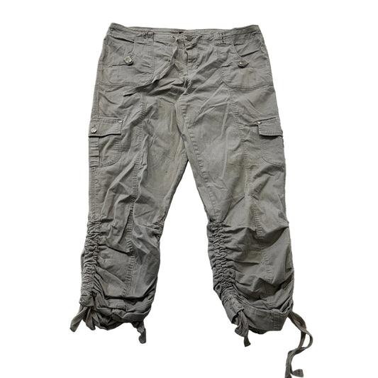 INC International Concepts Cargo Capri Pants Women's Gray Ruched Size 14 photo 1