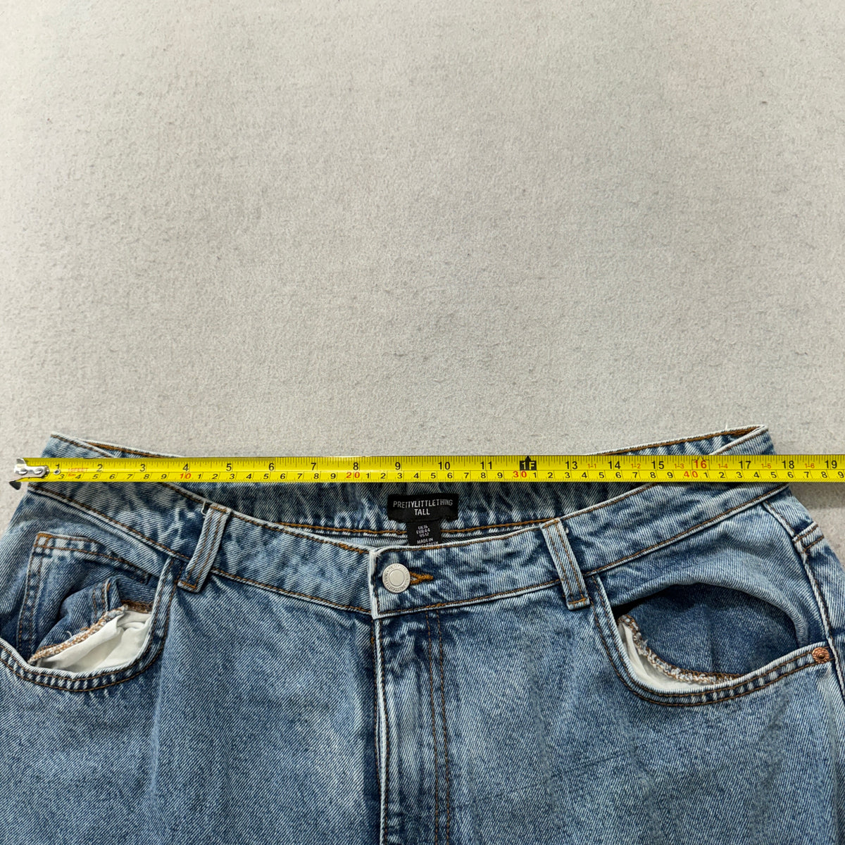 PrettyLittleThing Tall Light Wash Wide Leg Jeans Size 12 photo 4