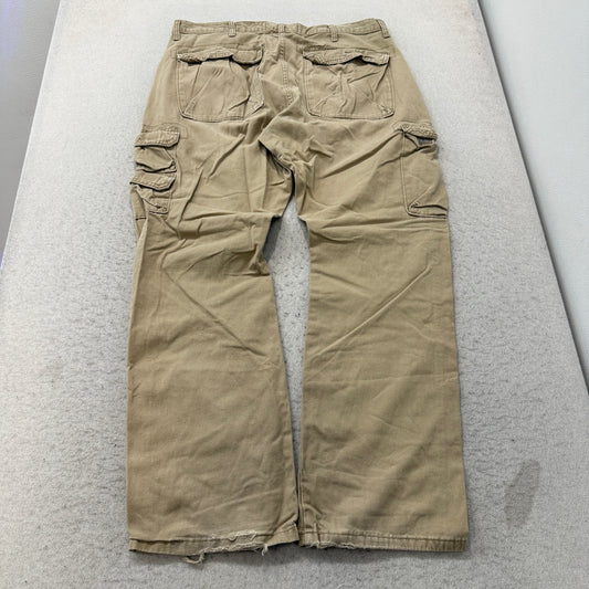 Wrangler Cargo Pants Men's Khaki Tan Cotton Utility Pockets Relaxed Size 36 photo 2