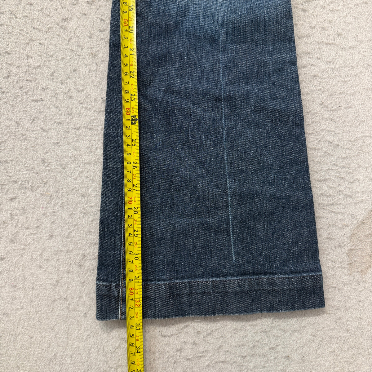 Citizens of Humanity Flare Jeans dark wash indigo leg opening measurement