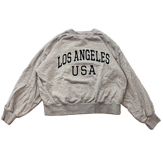 Los Angeles USA Men's Grey Crewneck Sweatshirt Pullover Long Sleeve Y2K Size XS