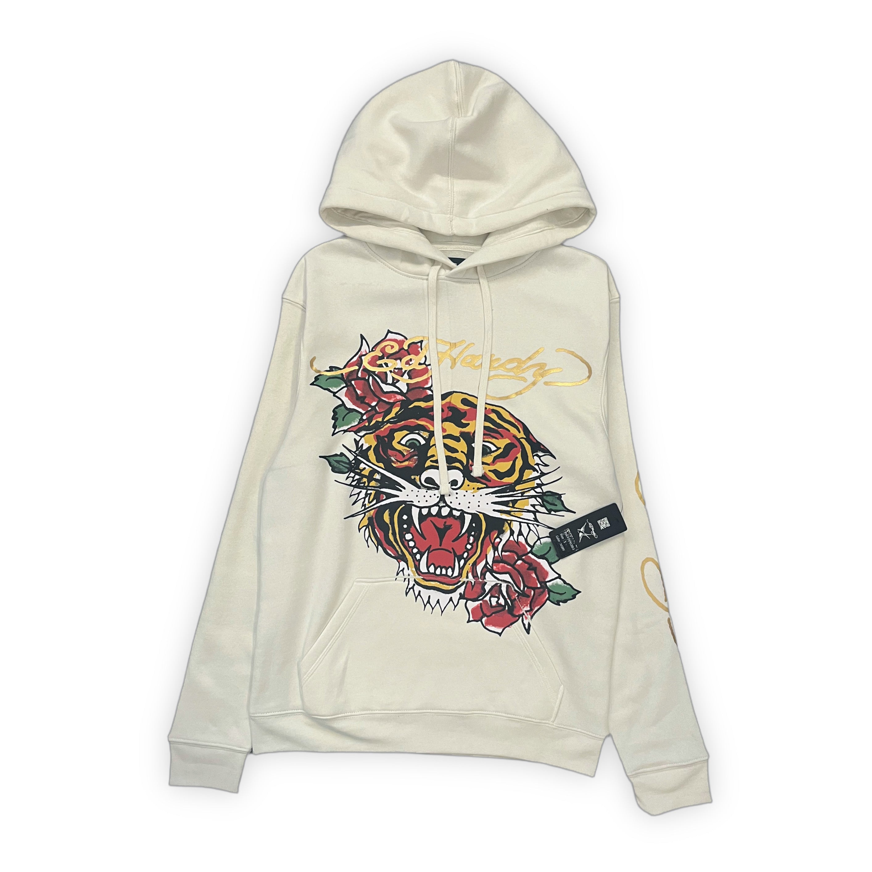 Ed Hardy “retro tiger” ivory hoodie