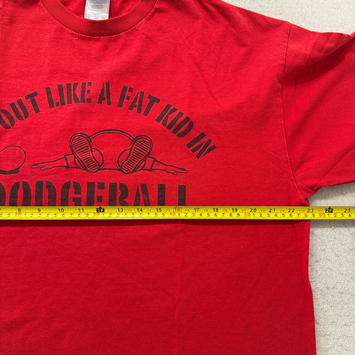 Tennessee River Dodgeball Graphic T-Shirt Men's Bright Red Cotton Casual Size XL