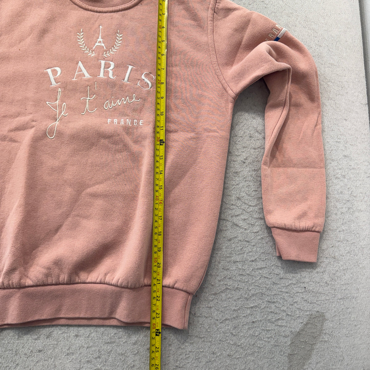 Tour DOr Paris Pink Embroidered Crewneck Sweatshirt Size XS photo 5