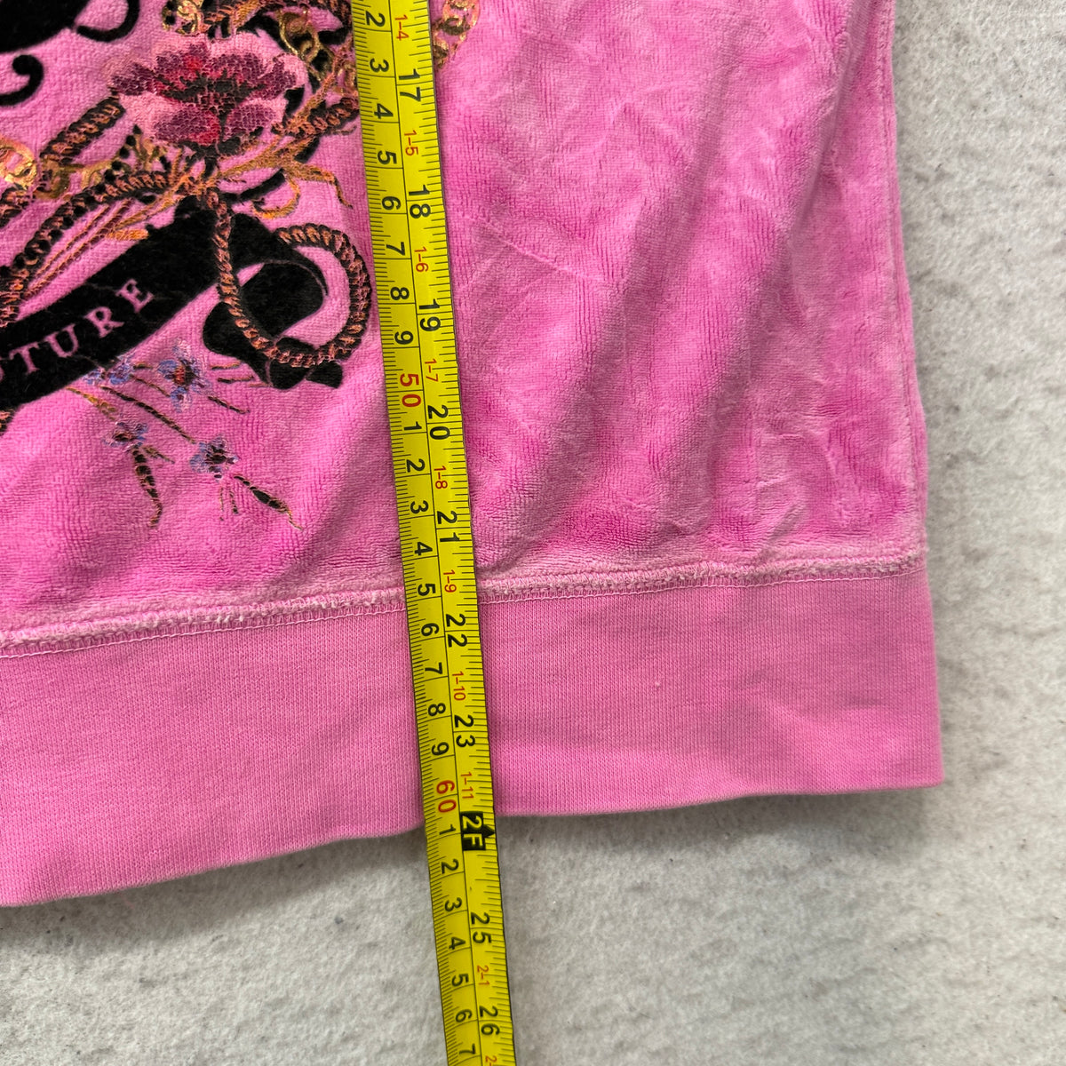 Juicy Couture Women's Pink Velour Zip-Up Hoodie Royal Crest Graphic Logo Size XL