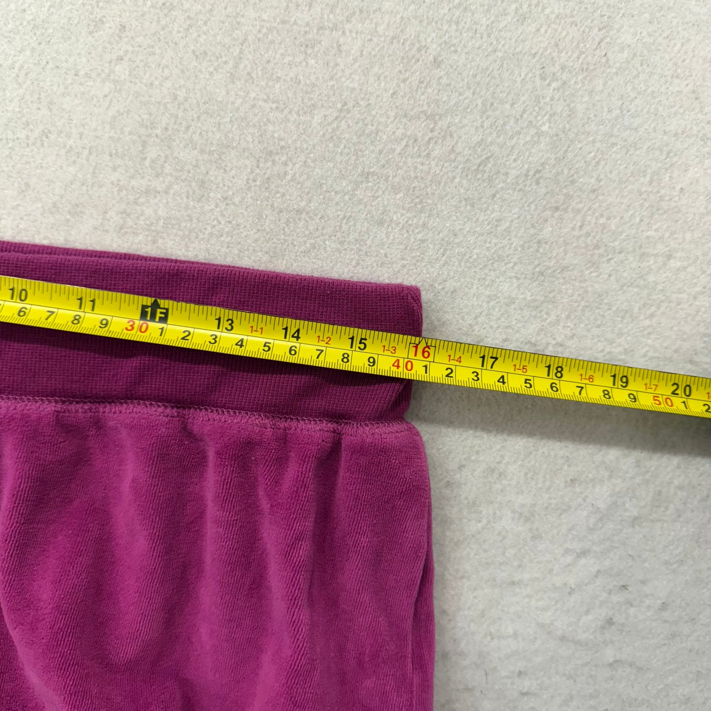 Vintage Juicy Couture Women's Magenta Velour Flared Track Pant Loungewear Size L