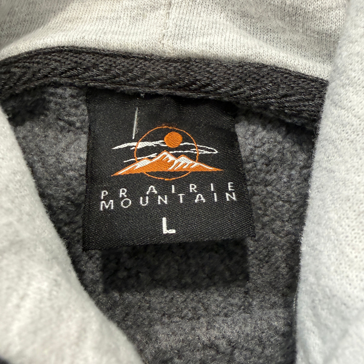 Prairie Mountain Multnomah Falls Oregon Men's Charcoal Gray Fleece Hoodie Size L