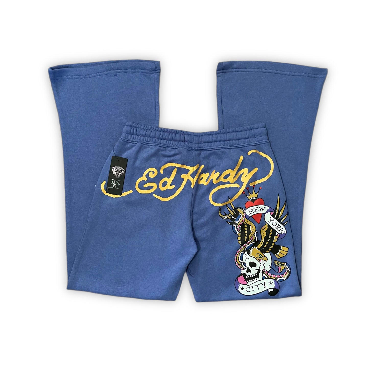 ED HARDY “NYC” BLUE TUBE TOP & PANT SET - Clean Curriculums 