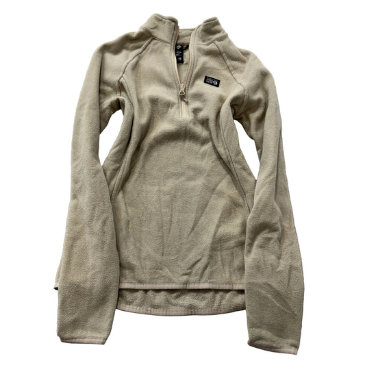 Mountain Hardwear Women's Beige Fleece Pullover Jacket 1/4-Zip High Low Hem - XS