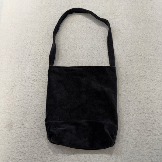 PINK Victoria's Secret Women's Black Silver Velour Graphic Y2K Shoulder Tote Bag