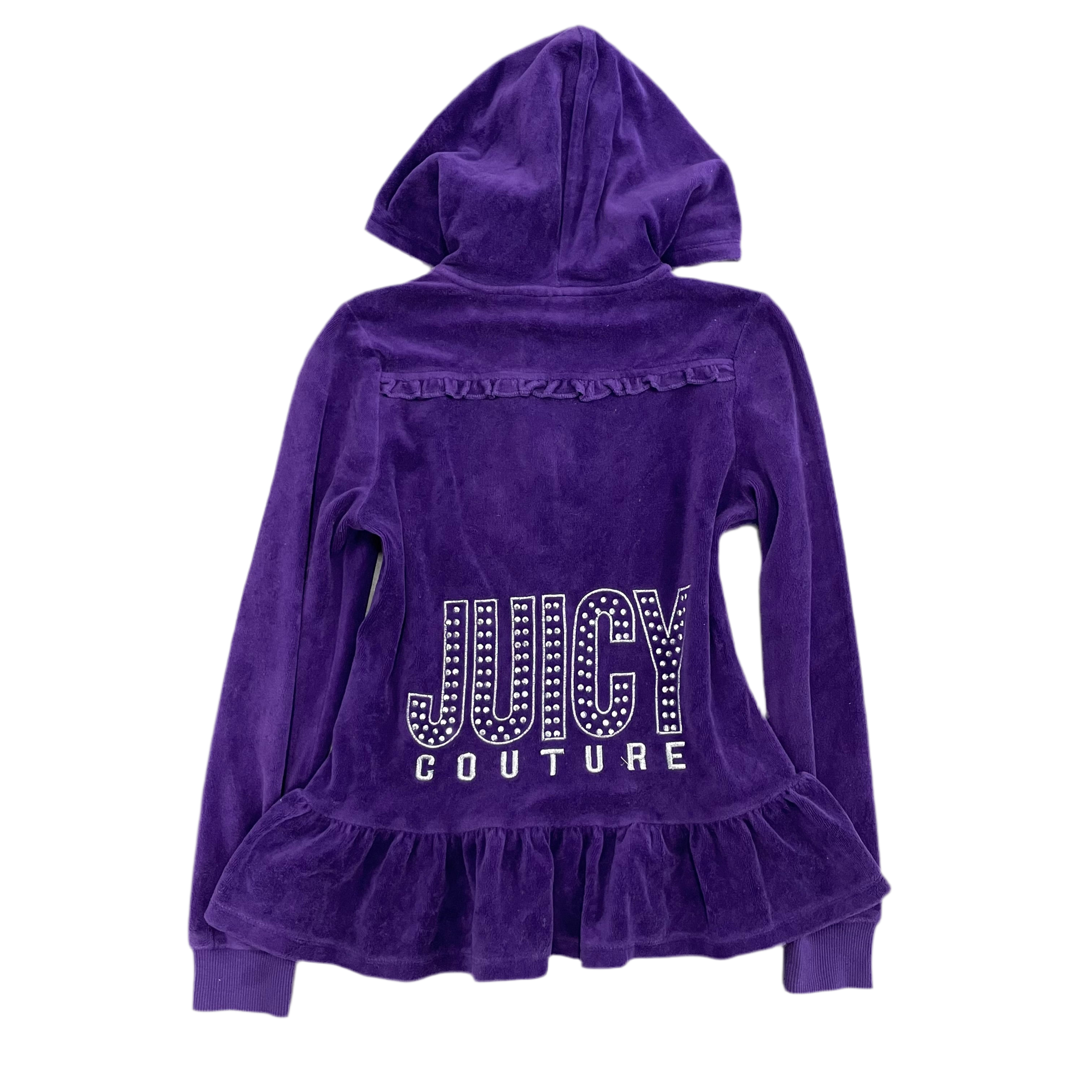 Vintage Juicy Couture purple rhinestone zip up sz 8/10 kids
