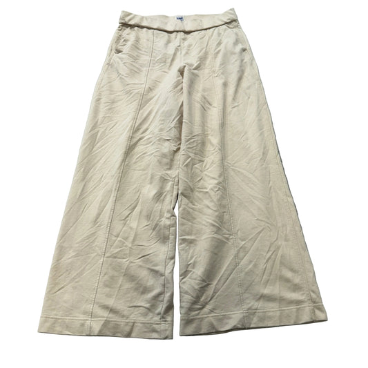 Lee Workwear Wide Leg Pants Women's Cream Ecru Cotton Pull On High Rise Size L photo 1