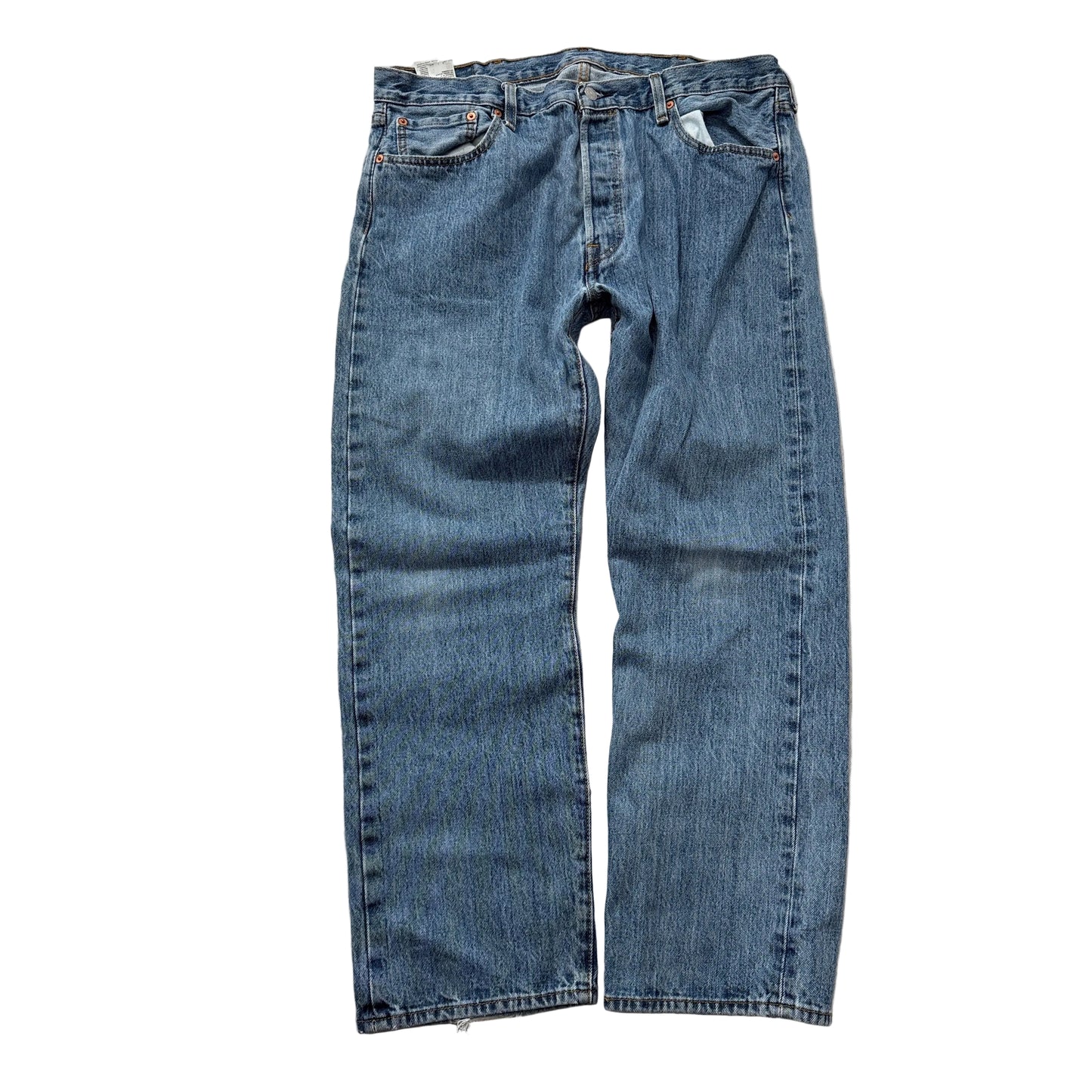 Levi's 501 Men's Blue Denim Jeans Straight Fit Zip-Fly Pockets Size W38xL30