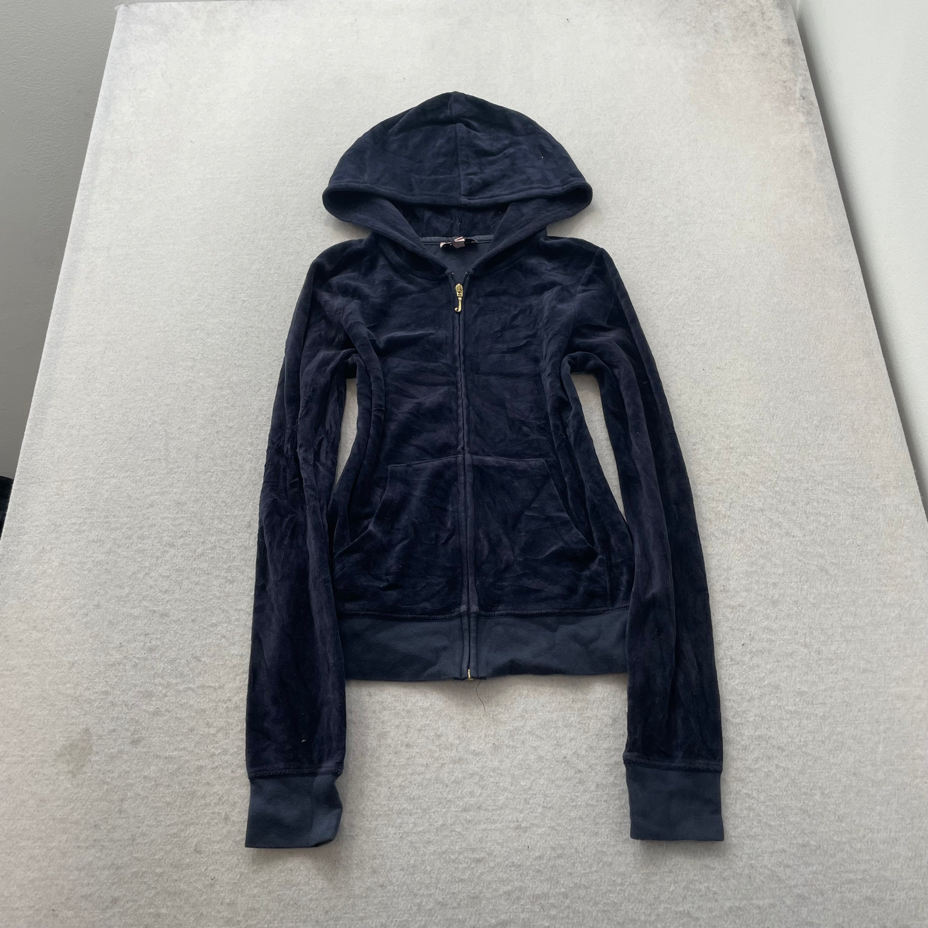 Juicy Couture Scottie Dogs Women Navy Velour Tracksuit Set Sequin Logo Size S/XS