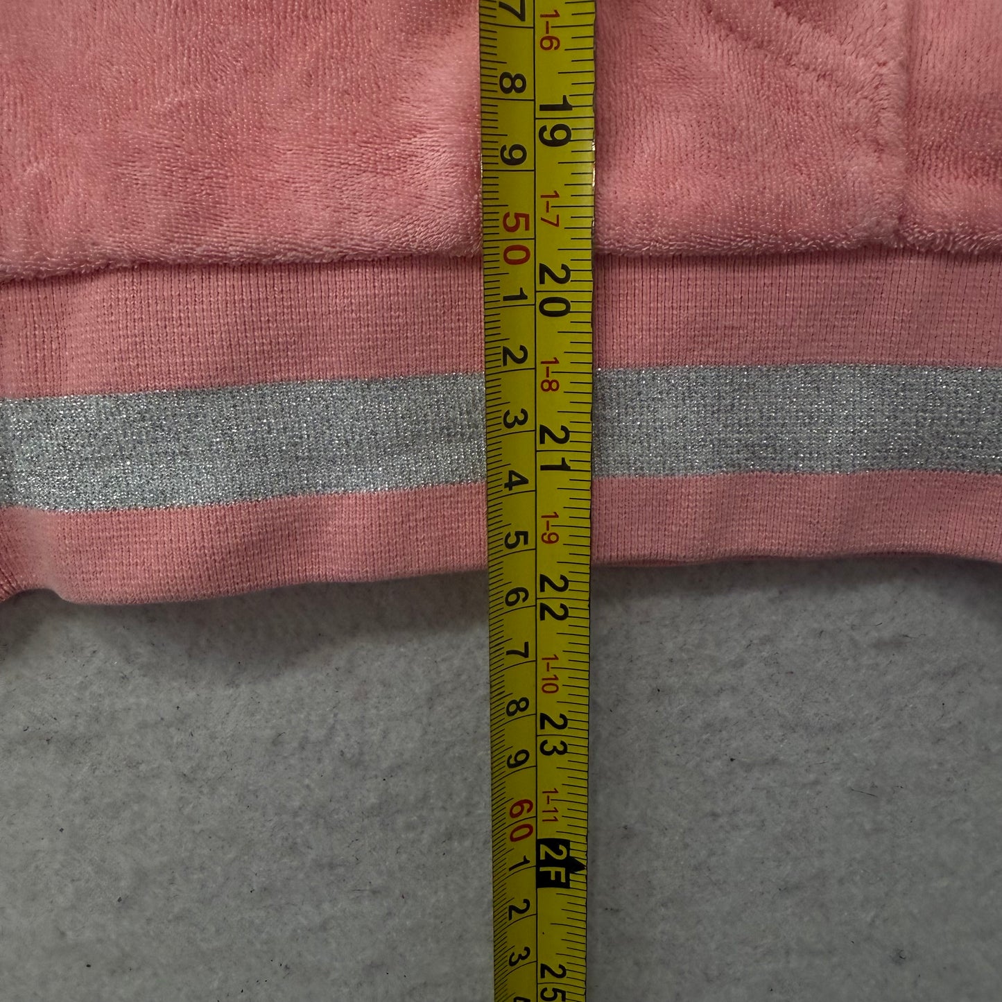 Juicy Couture Women's Pink Terry Cloth Zip-Up Track Jacket Pockets Casual Size L