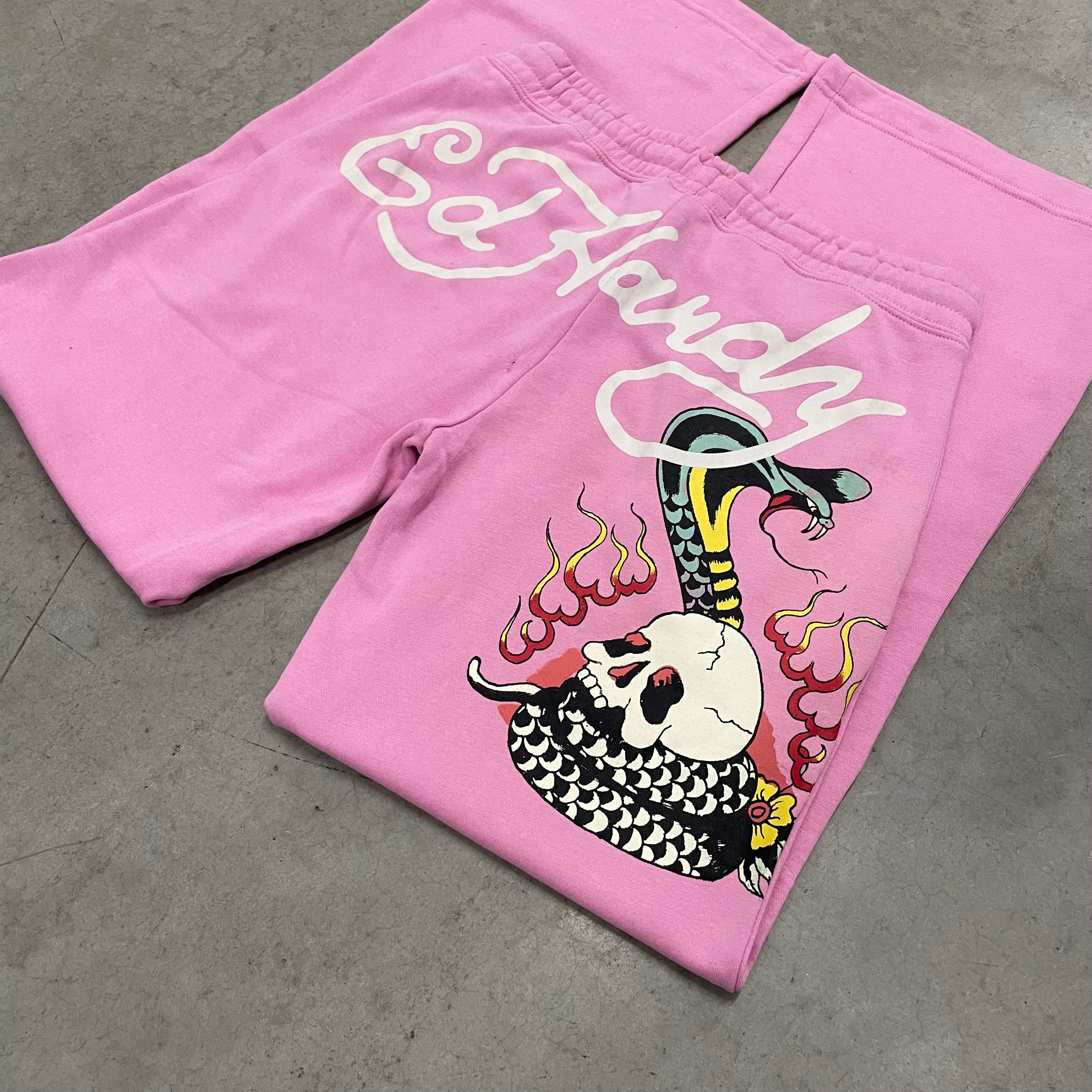 ED HARDY “Cobra” PINK FLARED PANTS
