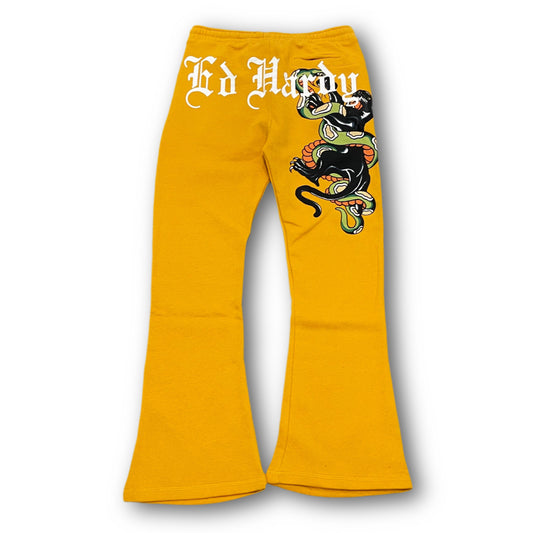 ED HARDY “Panther Snake” GOLD BOOTCUT PANTS