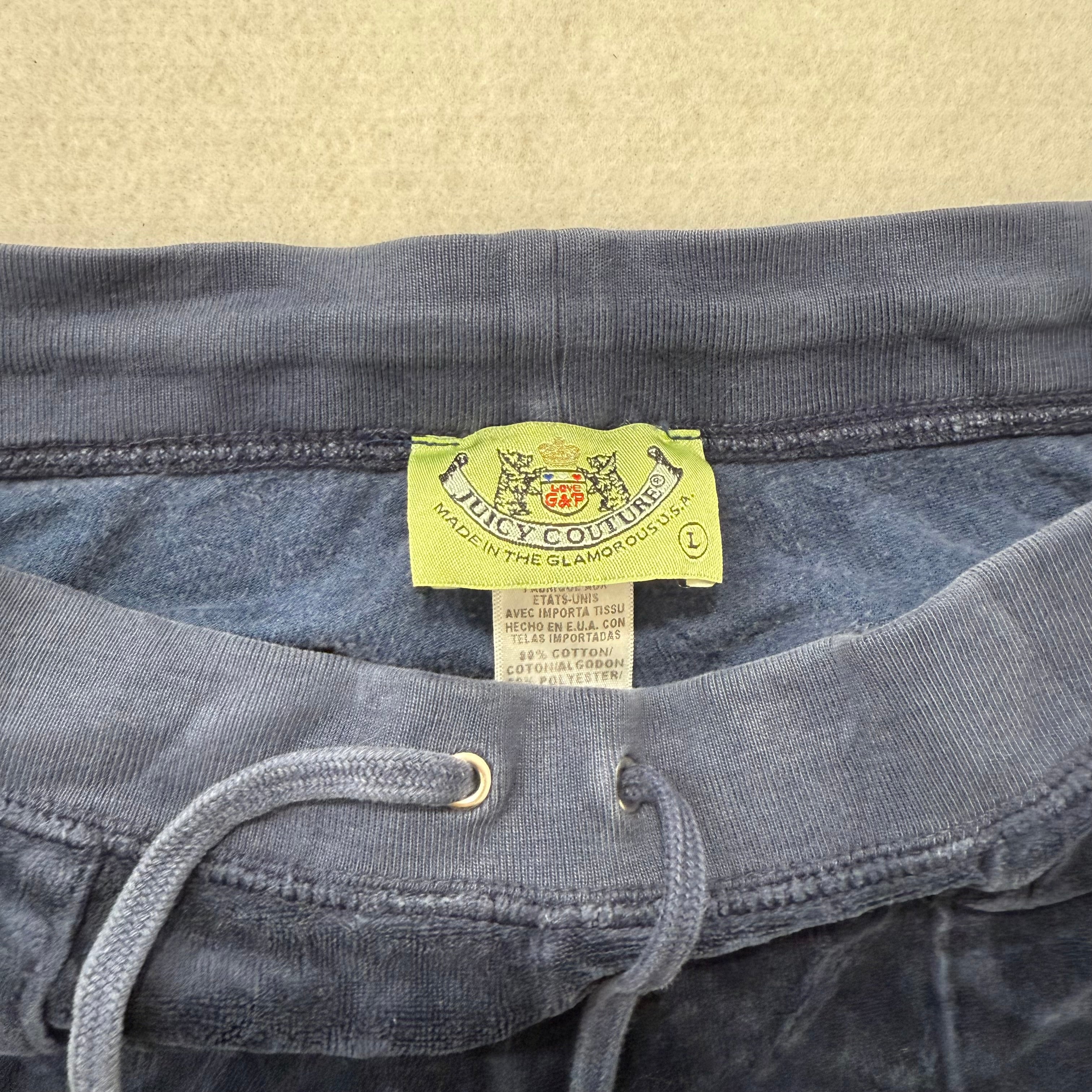 2003 Vintage Juicy Couture dark blue flare back snap pocket flare pants size L