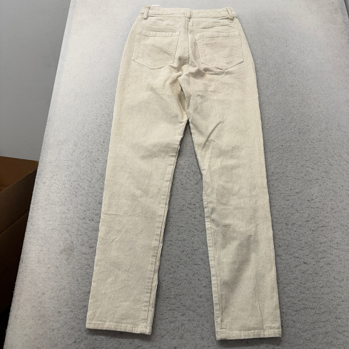 Hollister Ultra High Rise Mom Corduroy Pants Cream Size 1 photo 2