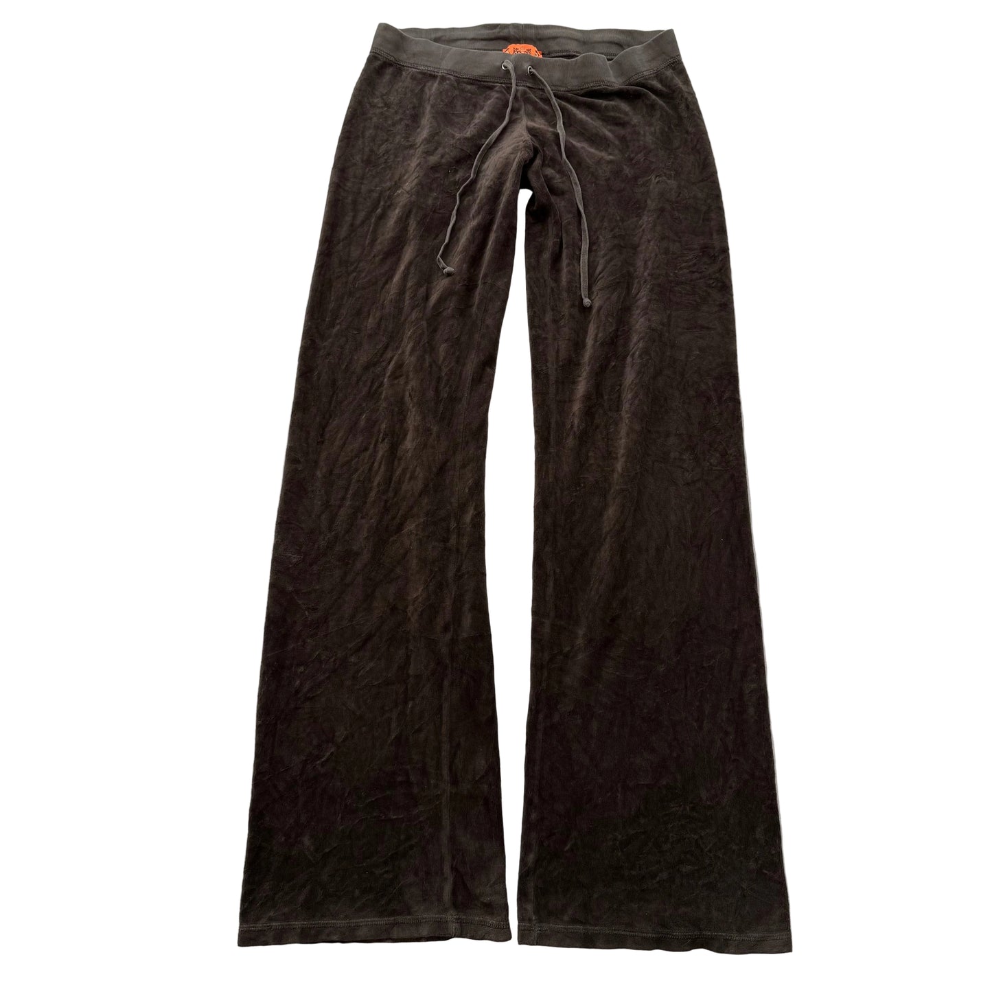 2003 Vintage Juicy Couture Women's Charcoal Brown Velour Flare Track Pant Size S