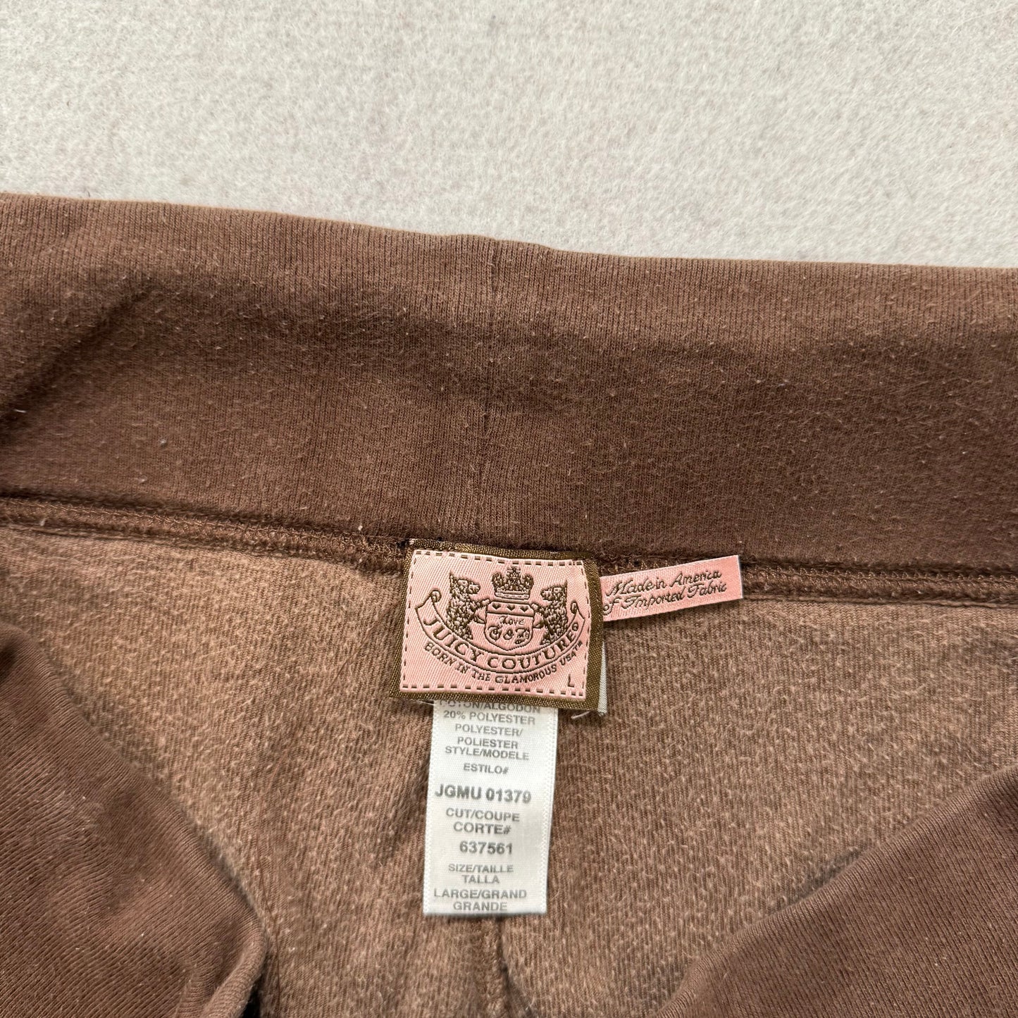 Vintage Juicy Couture Women's Brown Velour Flared Track Pant Loungewear Size L