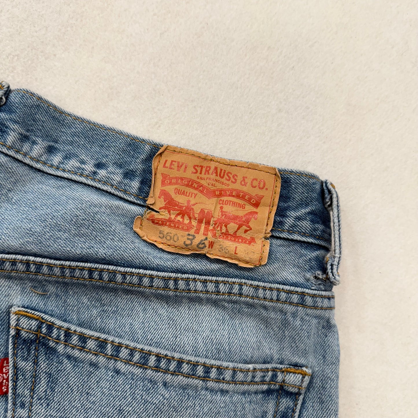 Levi's Strauss & Co. 560 Men's Medium Blue Denim Straight Wide Leg Jeans Size 36