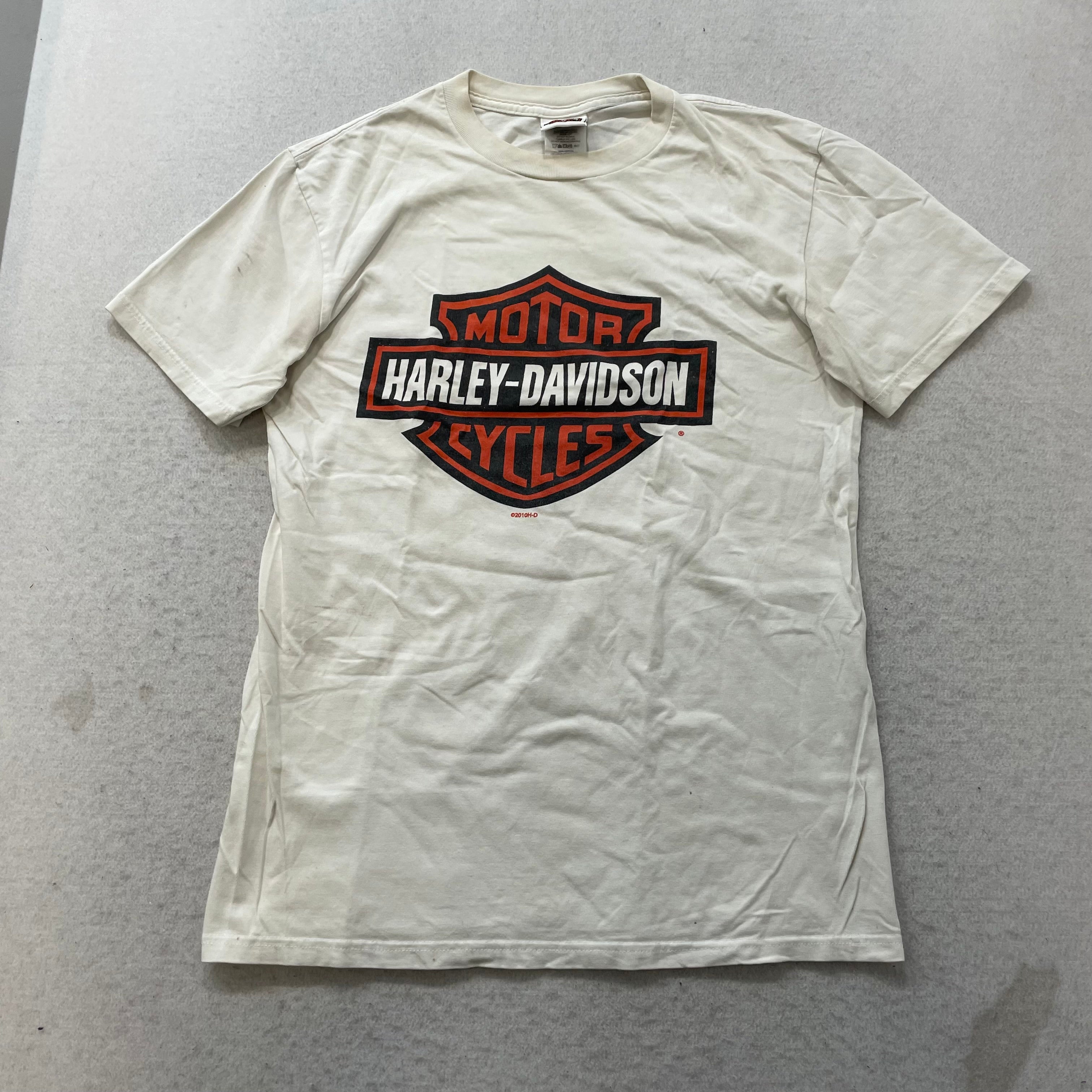 Harley-Davidson Unisex White Cotton T-Shirt Bar & Shield Logo Casual Tee Size M