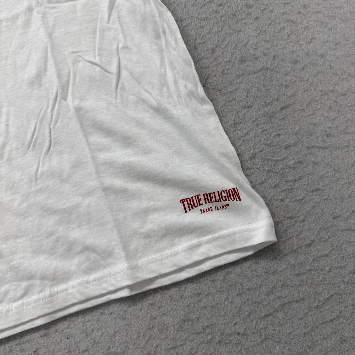 True Religion Red Horseshoe Logo Crew Neck T-Shirt White Size L photo 7