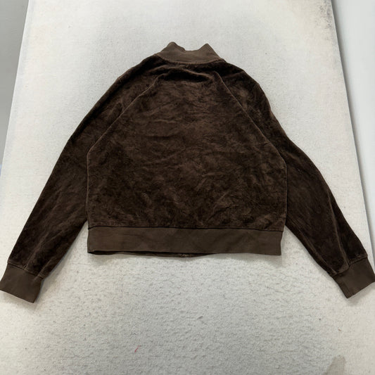 Lauren Ralph Lauren Women's Dark Brown Velour Full Zip Jacket Casual Size L