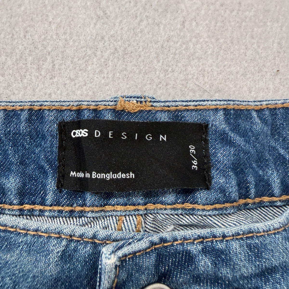 ASOS Design Medium Wash Baggy Wide Leg Jeans Size 36x30 photo 3
