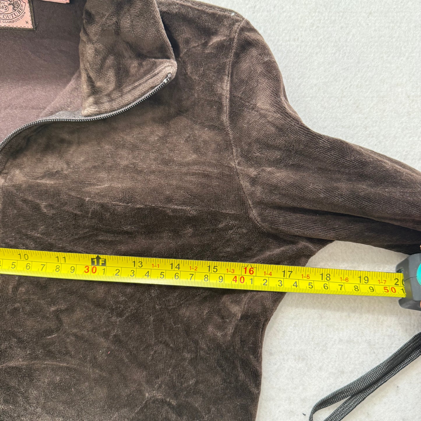 Juicy Couture Women's Brown Velour Full Zip Track Jacket Mock Neck Y2K Size M