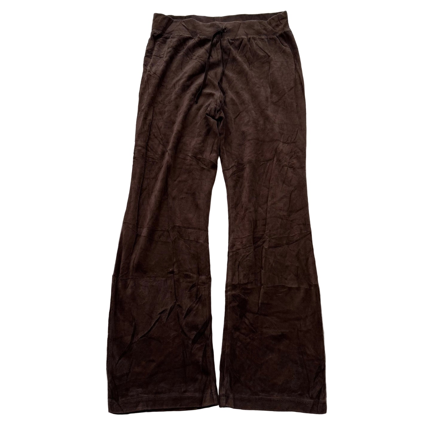 Juicy Couture Women's Brown Velour Flared Track Pant Low Rise Loungewear Size M