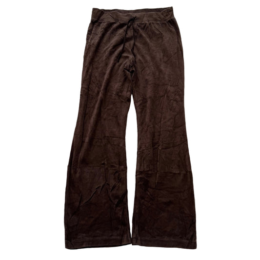 Juicy Couture Women's Brown Velour Flared Track Pant Low Rise Loungewear Size M