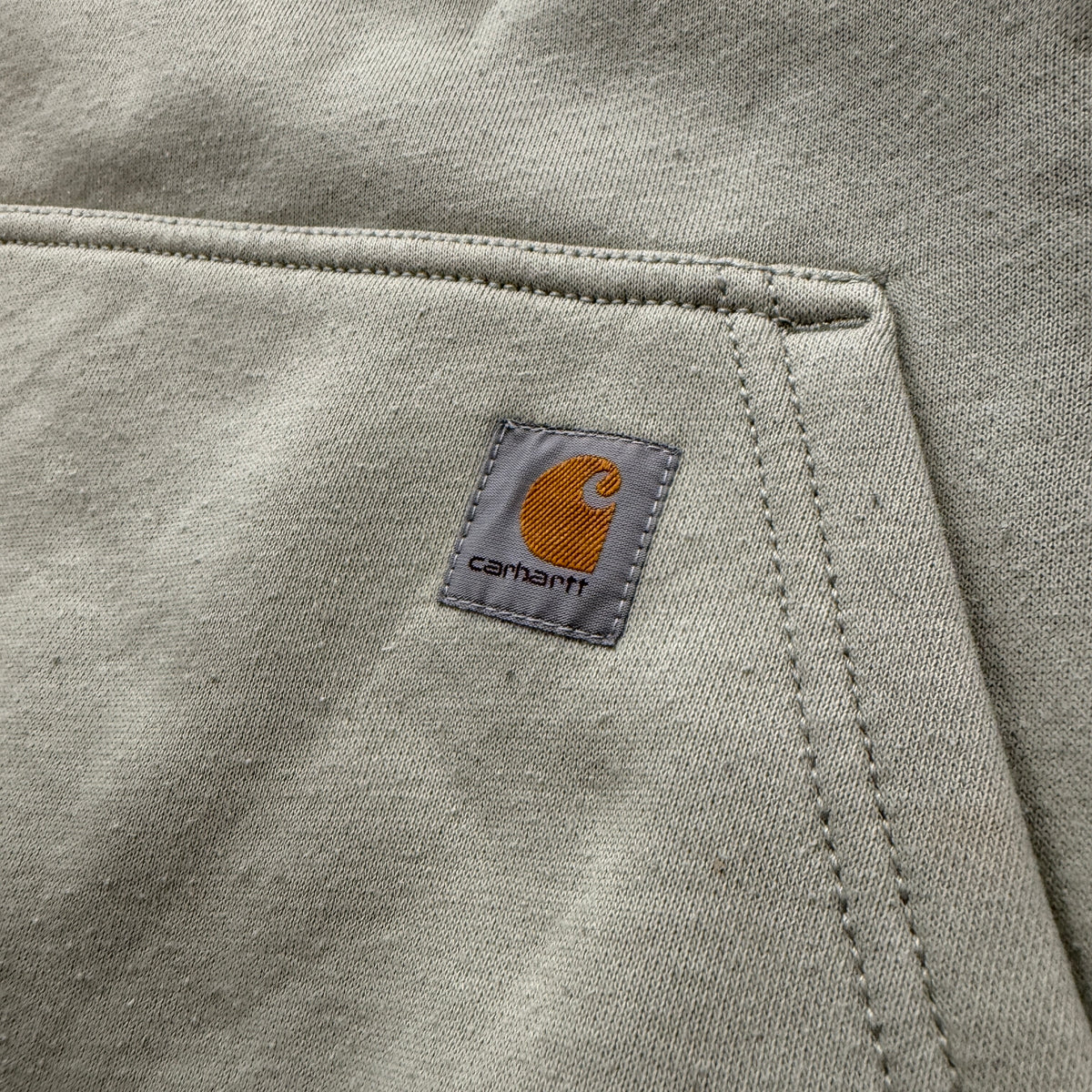 Carhartt Men's Sage Green Quarter Zip Pullover Hoodie Relaxed Fit Pockets Size S