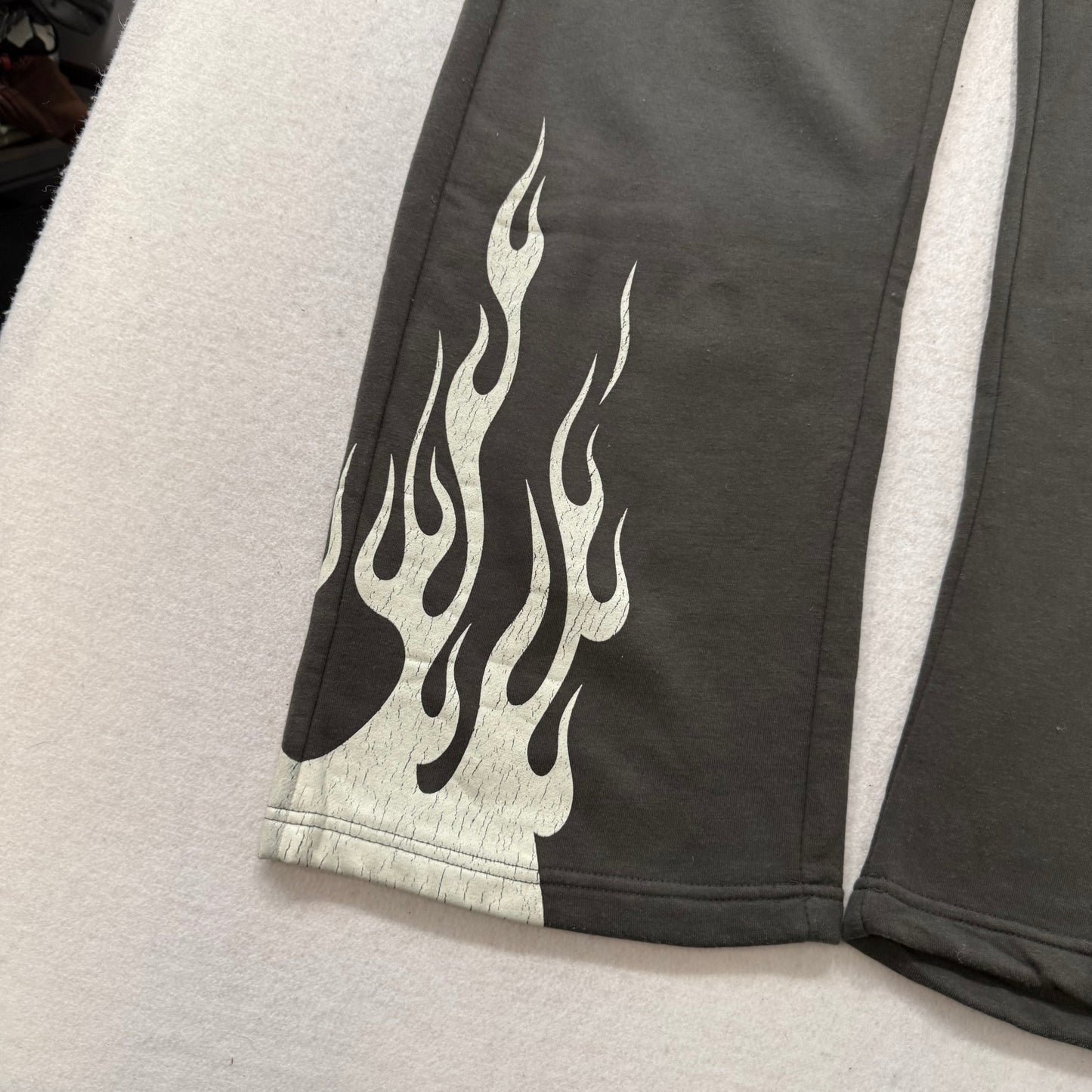 ED HARDY “Flame Reaper” SUNFADED CHARCOAL BAGGY PANTS