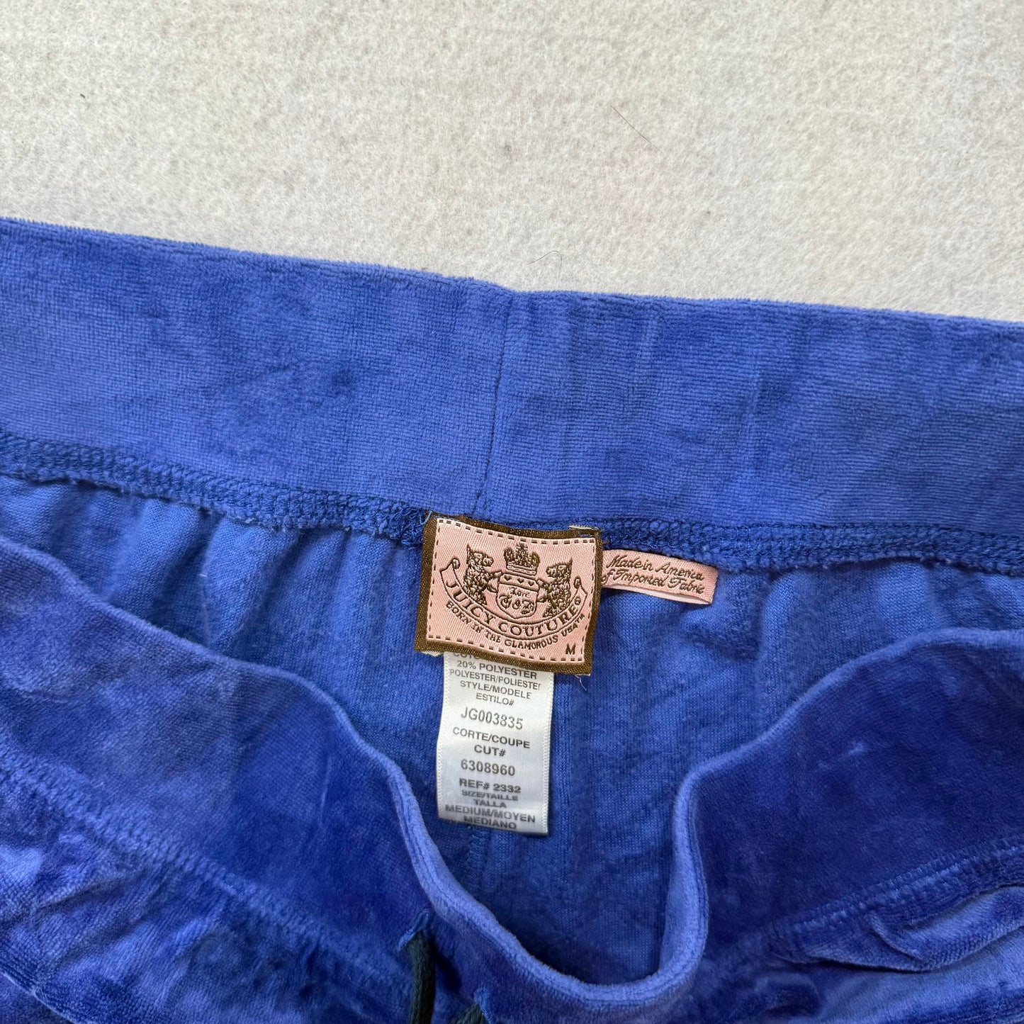Juicy Couture Women's Royal Blue Velour Flared Track Pant Loungewear Y2K Size M