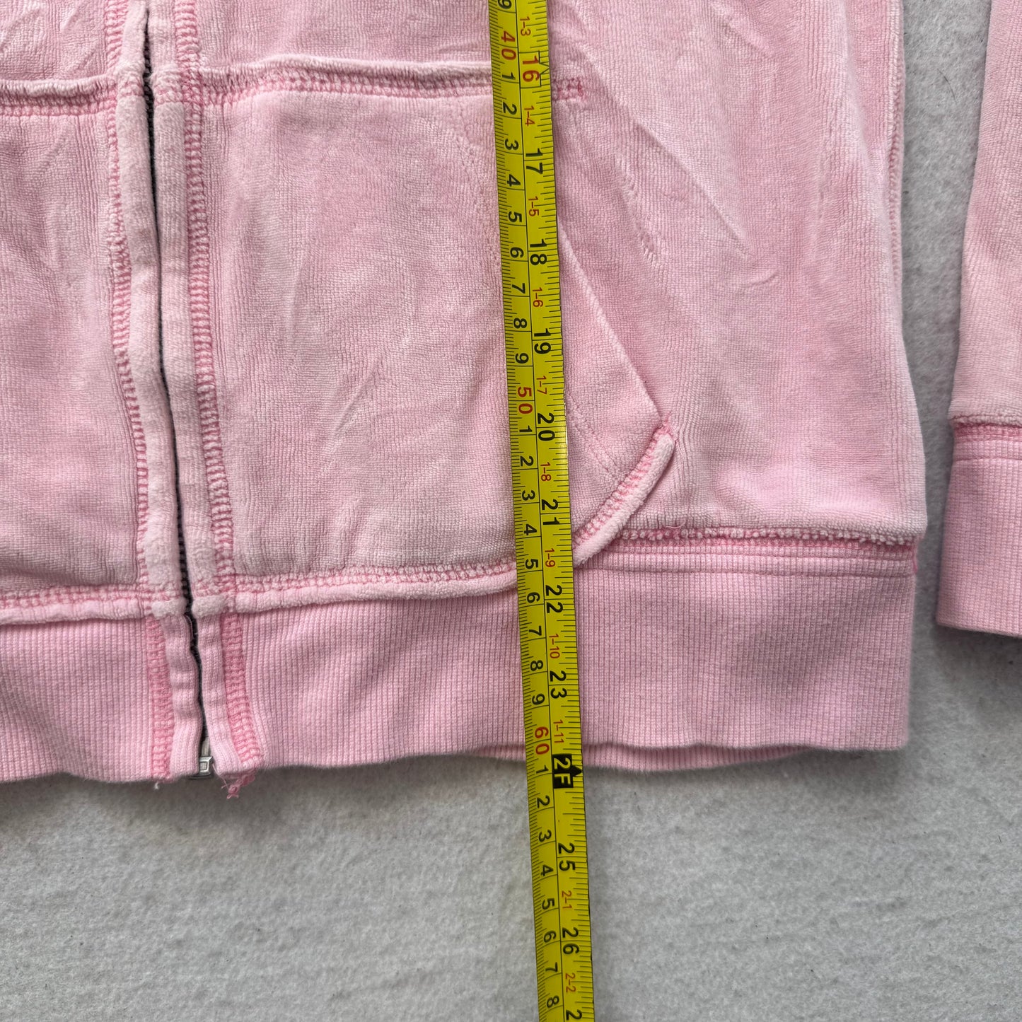 PINK Victoria's Secret Women's Light Pink Zip Up Hoodie Sequin Heart Logo Size M