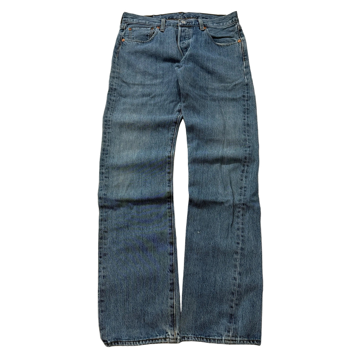 Levi's 501 Original Fit Jeans Men's Medium Wash Blue Button Fly Straight Size 32x34 photo 1