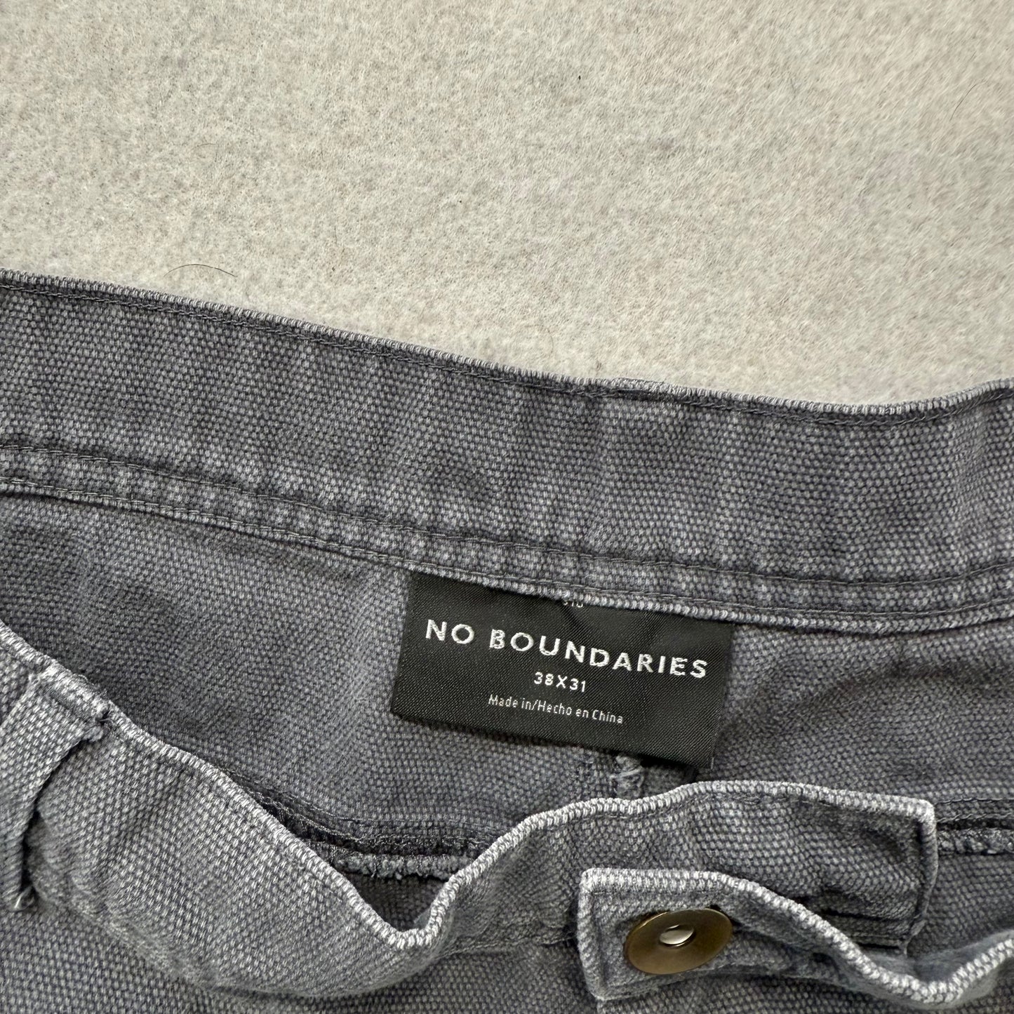No Boundaries Men's Graphite Gray Baggy Carpenter Pants Hammer Loop Size 38