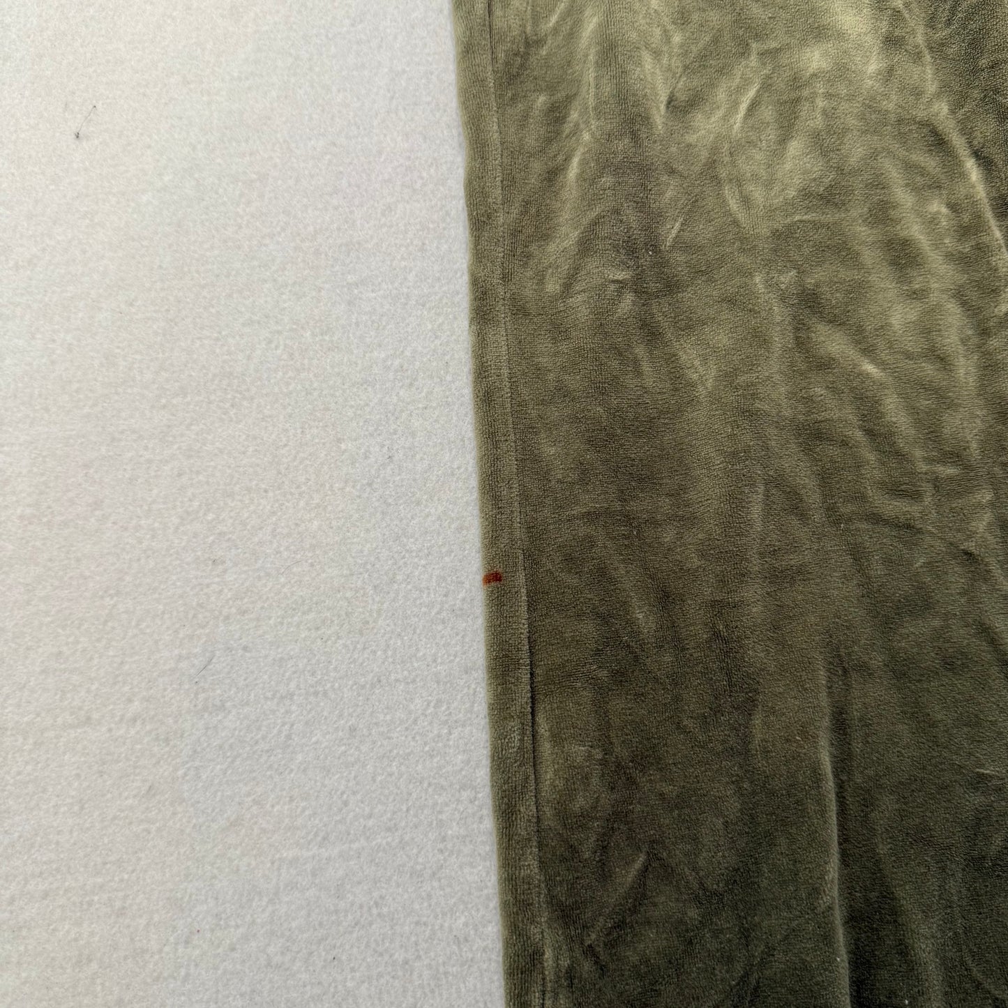 Vintage Juicy Couture Women's Olive Green Velour Flared Track Pant Pocket Size S