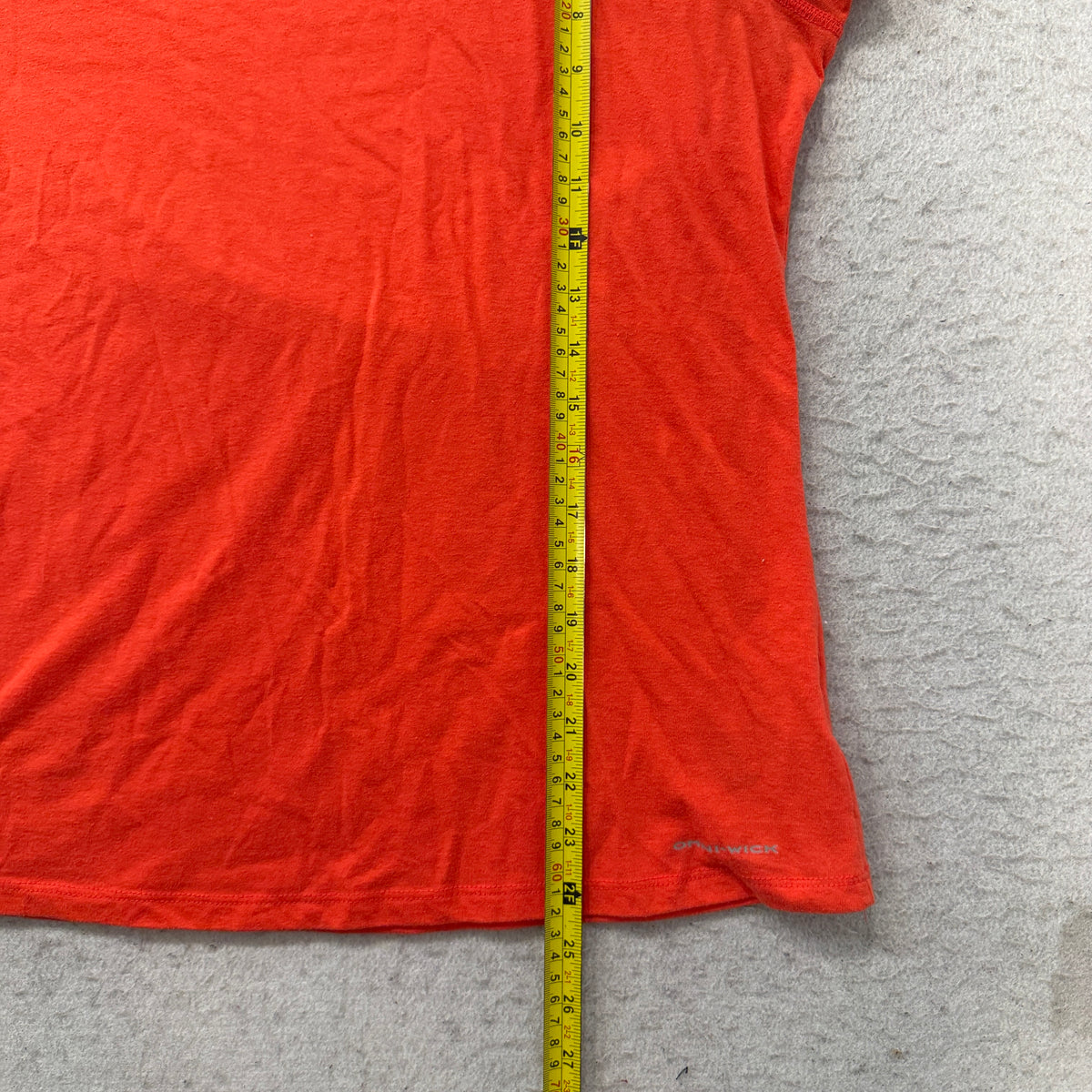 Columbia orange tee length measurement