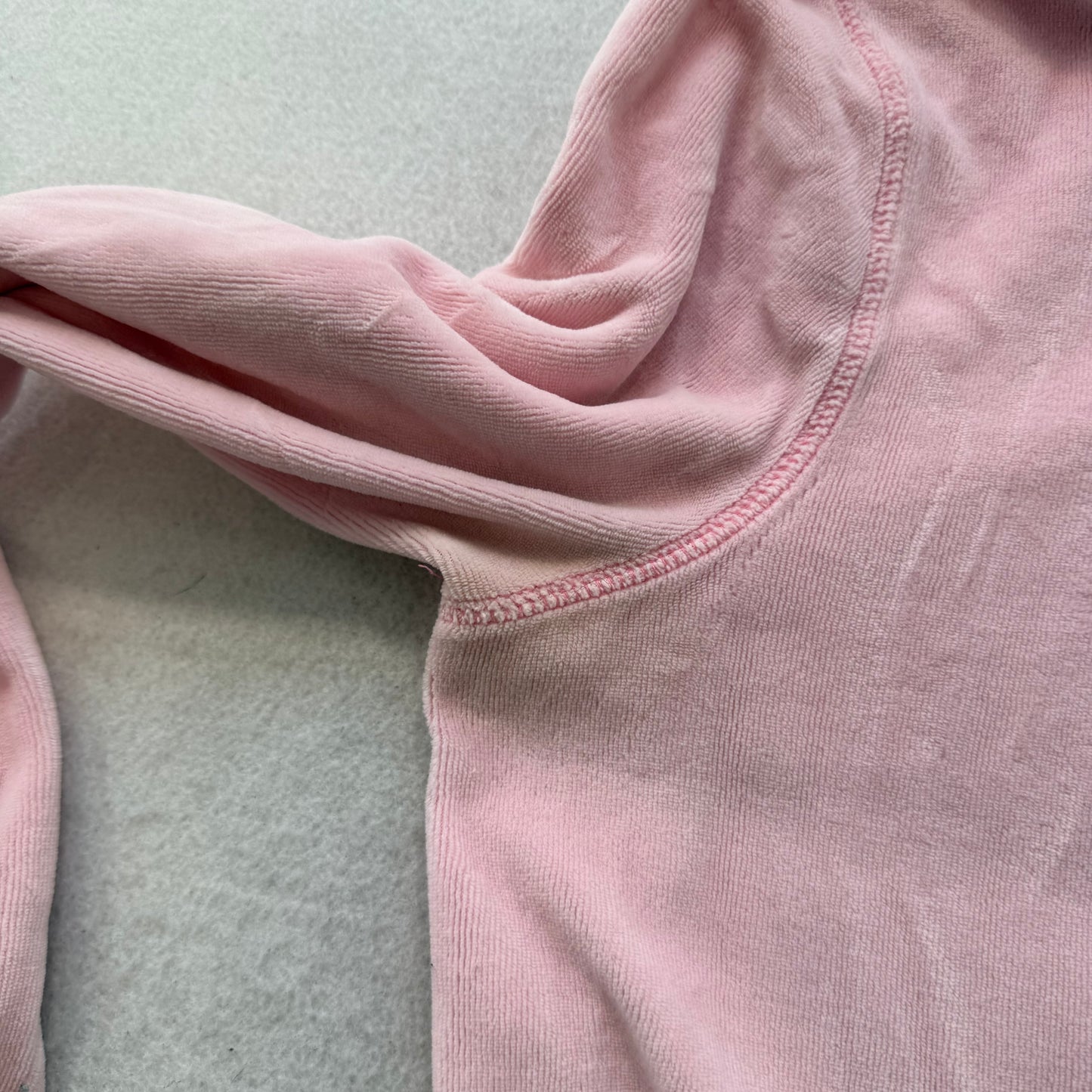 PINK Victoria's Secret Women's Light Pink Zip Up Hoodie Sequin Heart Logo Size M