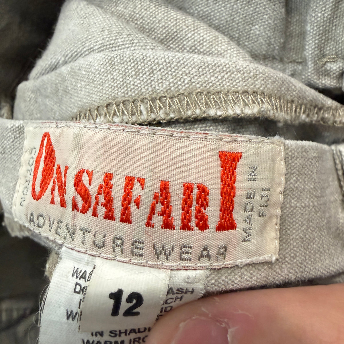 On Safari Vintage Adventure Wear Cargo Shorts Gray Size 12 photo 3