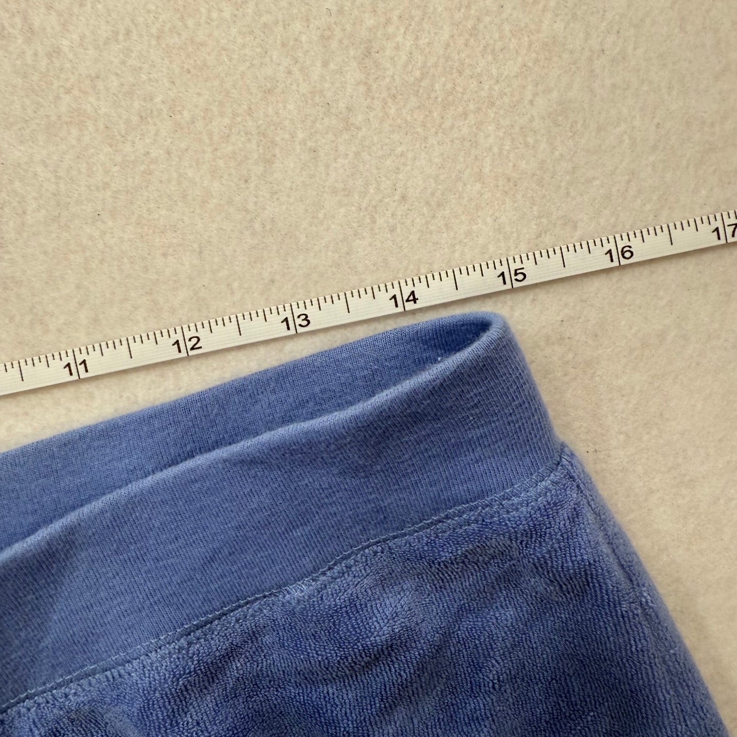 Vintage Juicy Couture Pale Blue Terrycloth Flare Track Pants Drawstring Size M