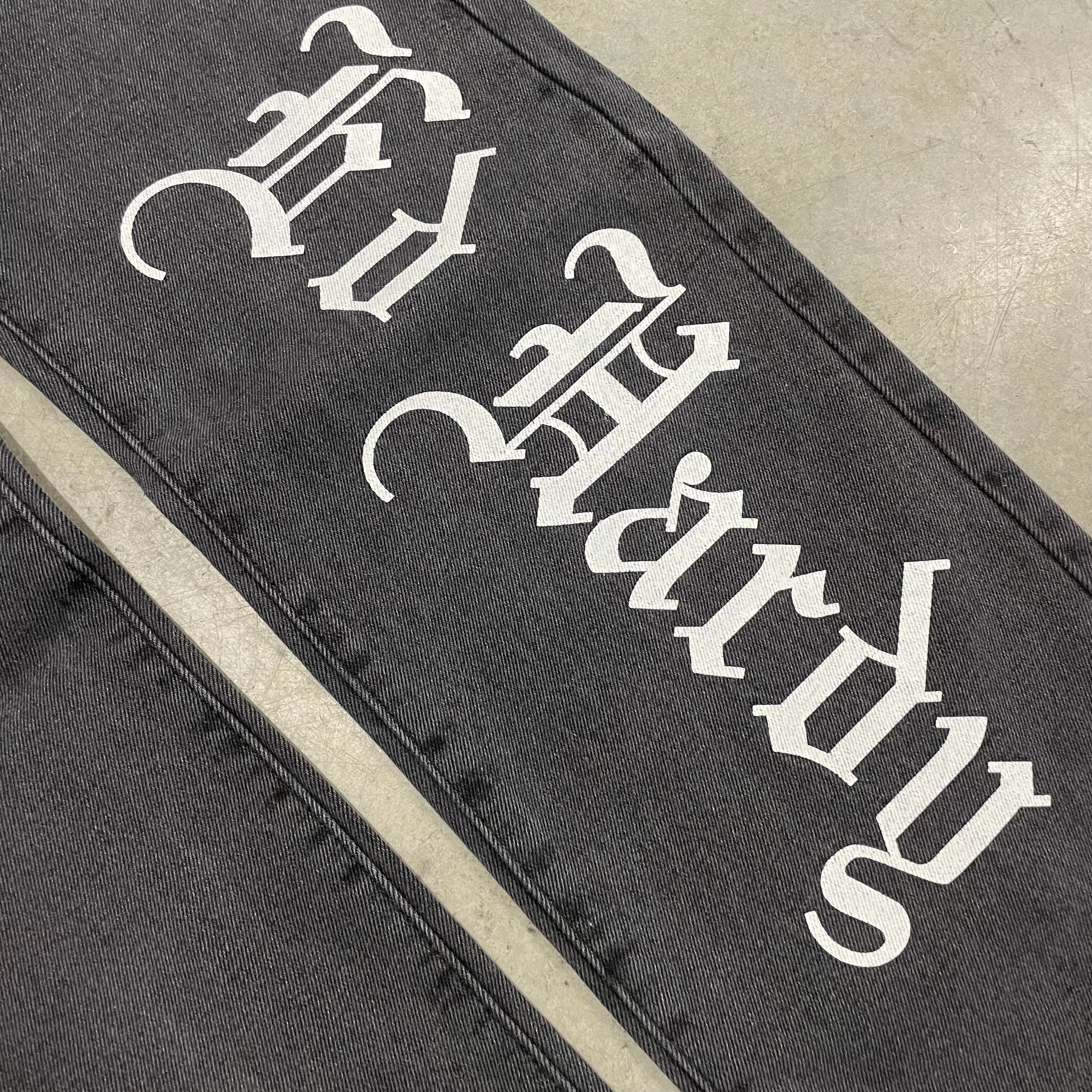 ED HARDY “Panther Wings” EMBROIDERED BLACK STRAIGHT LEG JEANS