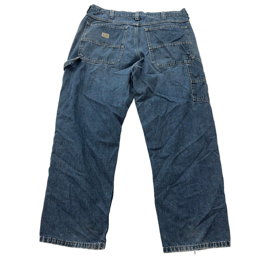 Lee Men Medium Blue Denim Baggy Straight Leg Carpenter Jeans Hammer Loop Size 40